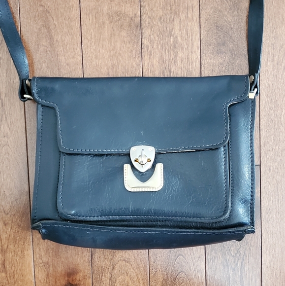 F.X. LASALLE Black Leather Bag - Picture 1 of 2